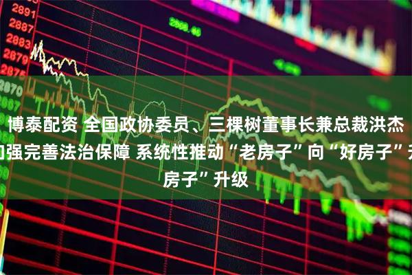 博泰配资 全国政协委员、三棵树董事长兼总裁洪杰：加强完善法治保障 系统性推动“老房子”向“好房子”升级
